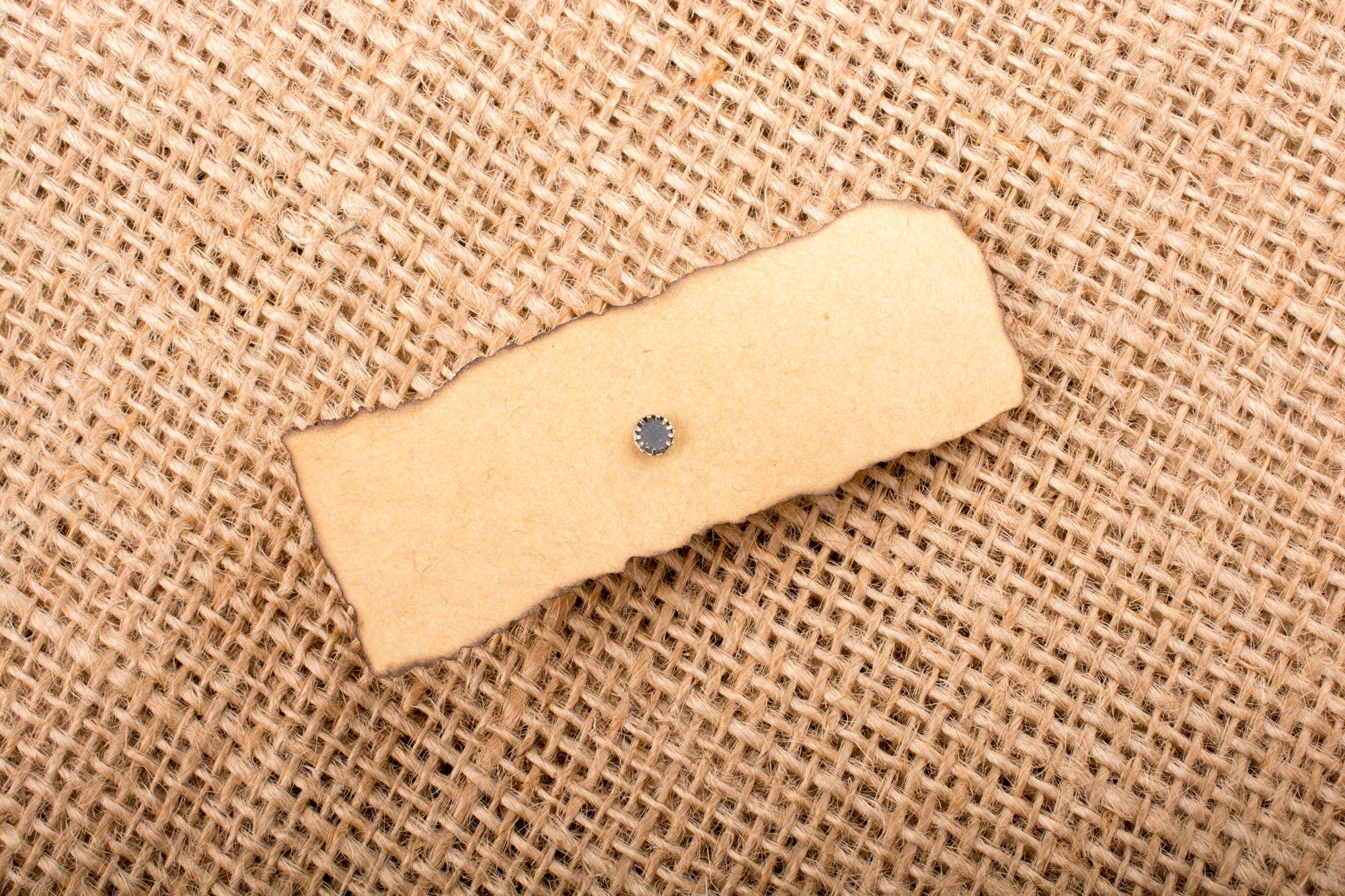 Custom embroidered patch set on kraft paper
